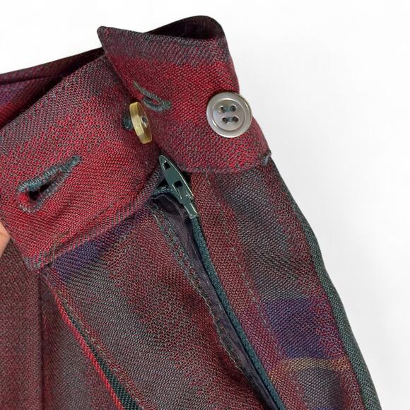 Vintage 80s Liz Claiborne Pleated Midi Skirt Sz 8 Tartan Plaid Lined Cottagecore - Picture 6 of 11